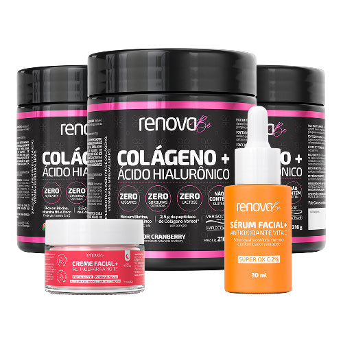 3 Colágeno Verisol® + 1 Creme Facial + 1 Retinol