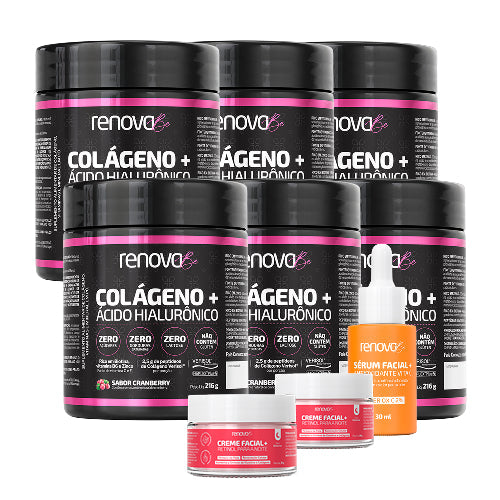 6 Colágeno Verisol® + 1 Creme Facial + 2 Retinol