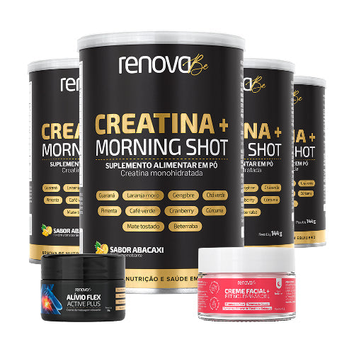 4 Creatinas Morning Shot + 1 Creme Facial + 1 Retinol